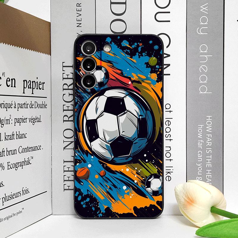 

Creative Lightning Football Printed Phone Case for Samsung Galaxy A56 A14 A55 A16 A54 A36 A53 A52 A51 A50 5G Frosted Soft Cover Galaxy A04