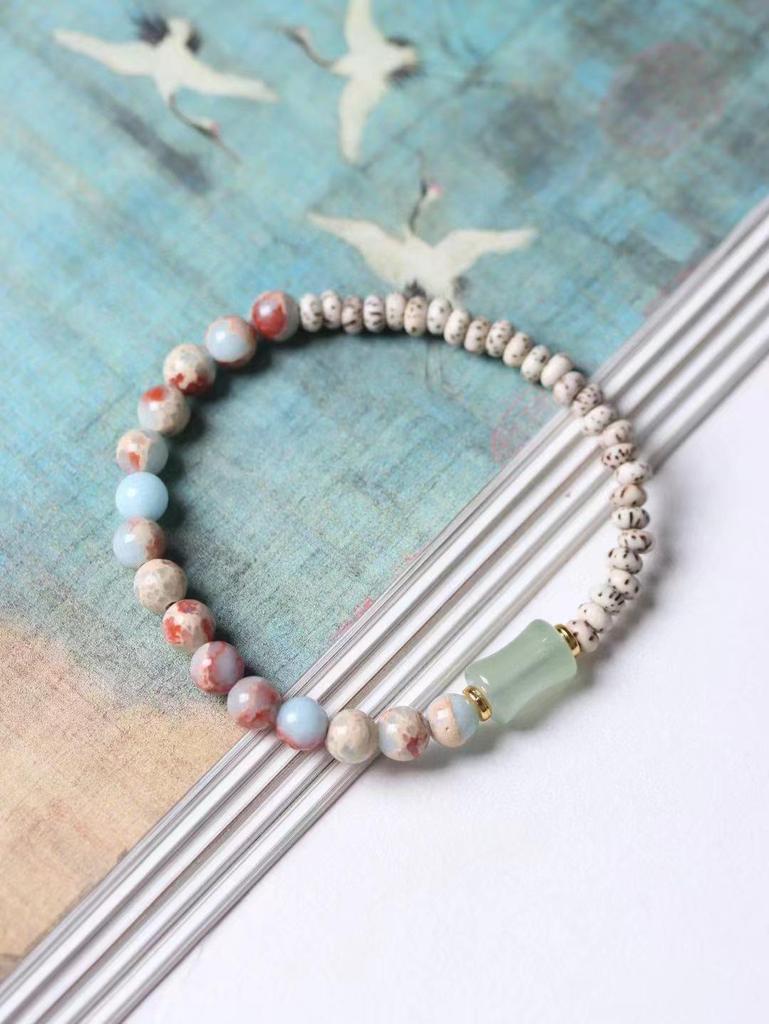 Women's New Chinese Style Star and Moon Bodhi Bracelet - Light Luxury Ethnic Buddhist Beads