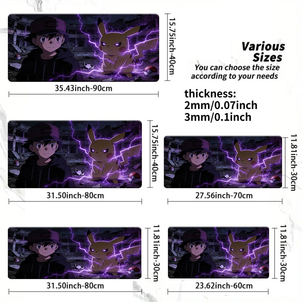 Cozy Cabin Moonlight Pikachu Gaming Desk Mat NonSlip Washable 30x80x0.2cm
