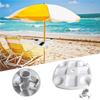 Outdoor Beach Umbrella Table Tray with 4 Cup Holders Sunglasses Drink Holder Towel Hats Hanging Hook for Garden Swimming Pool