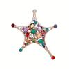 Women Men Fashion Luxury Sea Star Shining Crystal Brooches Decoration Exquistie Elegant Lady Classic Suit Clothing Badges Pins