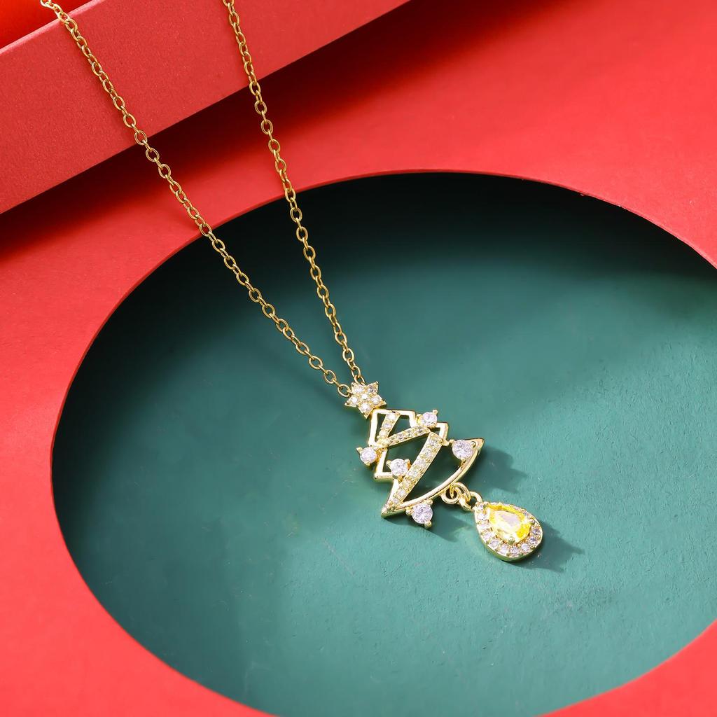 European & American Style Firecracker Bell Pendant Necklace - Non-Fading Christmas Tree Jewelry Gift for Women