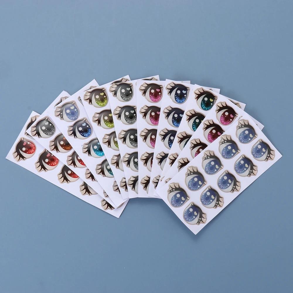 22 Stili Adesivi Occhi Cartoni Animati 10 Paia Paster Organo Facciale Accessori Bambola Fai da Te Adesivo Carino Amore Figura Anime Decalcomanie Argilla Bambola