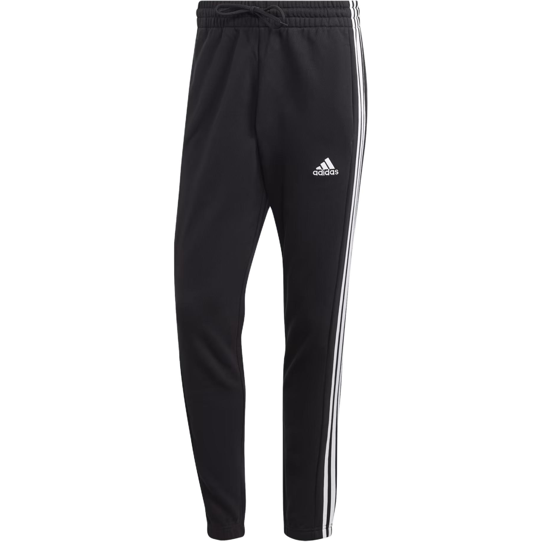 

Adidas Striped Mid-Rise Drawstring Tapered Casual Pants Men bottoms Black IC0050 XXL