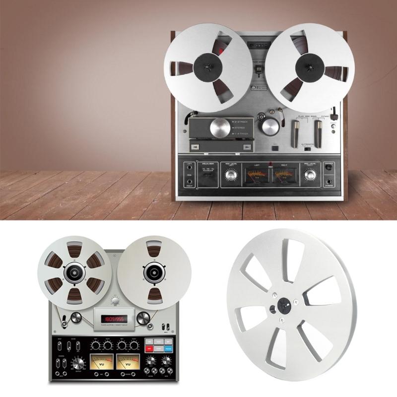 Bobină Golă din Aliaj de Aluminiu 1/4 inch 7 inch pentru Magnetofoane Bobină la Bobină Bobină de Prelevare cu 6 Găuri pentru Deck de Sunet cu Bobină Deschisă