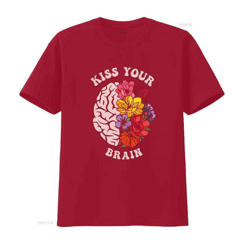 Kiss Your Brain T Shirt Teaching SPED Teacher Appreciation Mental Health Special Education vintage Washed Soft Breathable