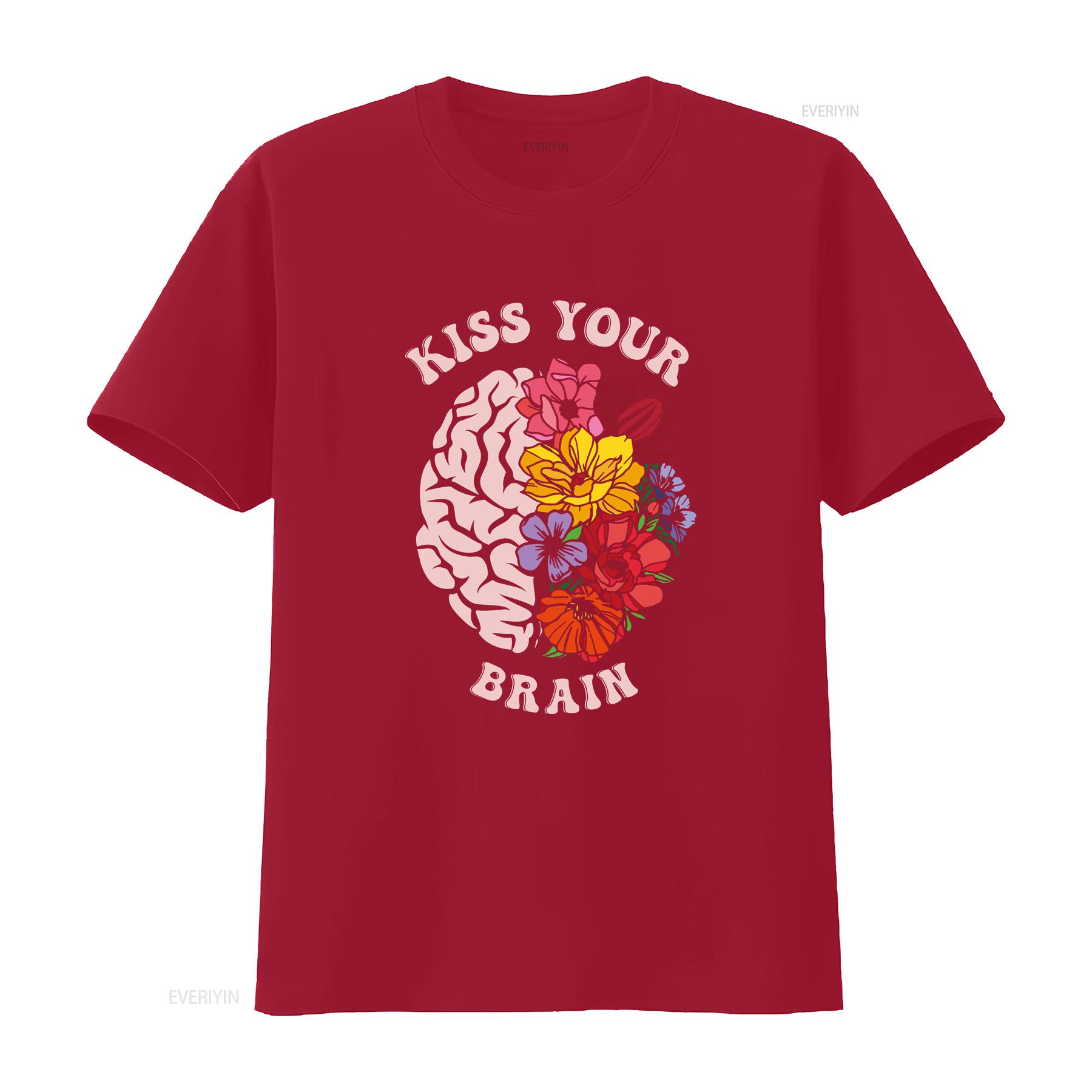 Футболка  Поцелуй свой мозг  Преподавание Учитель Special Education Благодарность Учителю Психическое здоровье Специальное образование винтажная Стирка Мягкая Дышащая S