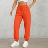 Ladies' Fashionable Solid Color Straight Leg Pants With High Waist Drawstring Pockets And Elastic Waist Casual Pants