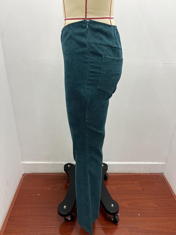 Spring 2025 Women's High-Waisted Micro-Flare Corduroy Pants