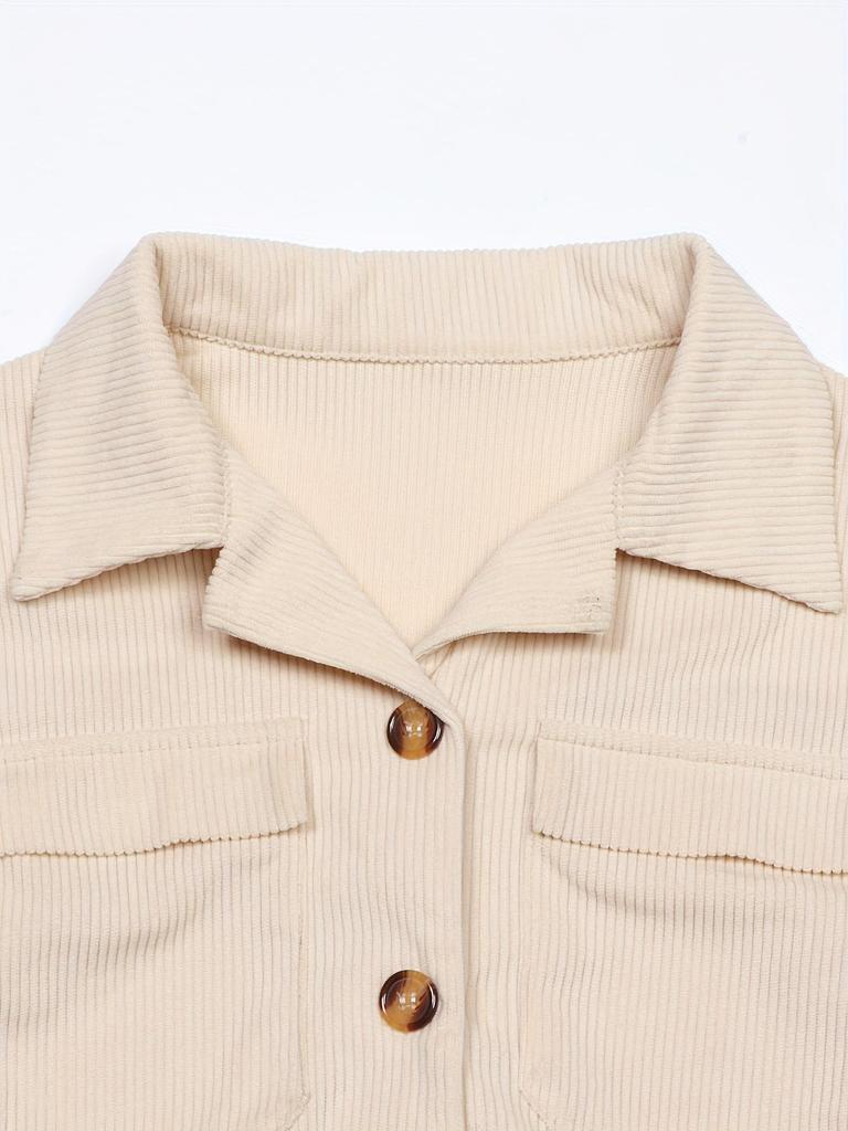 Retro Kord Einreiher Damen Kurzjacke