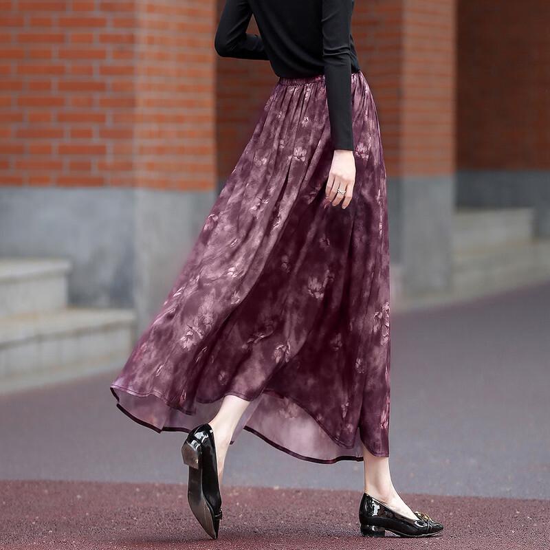 Demana Retro Garden Floral Pleated Midi Skirt