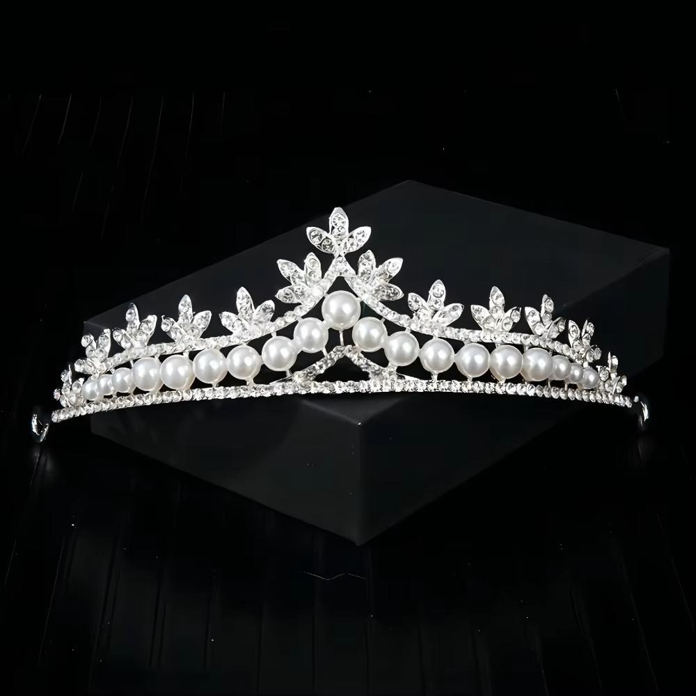 Silberne Krone Braut Hochzeit Haarschmuck Kopfschmuck Braut Tiara Krone Schmuck Hochzeit Haar Tiara Kristall Geburtstags Krone black
