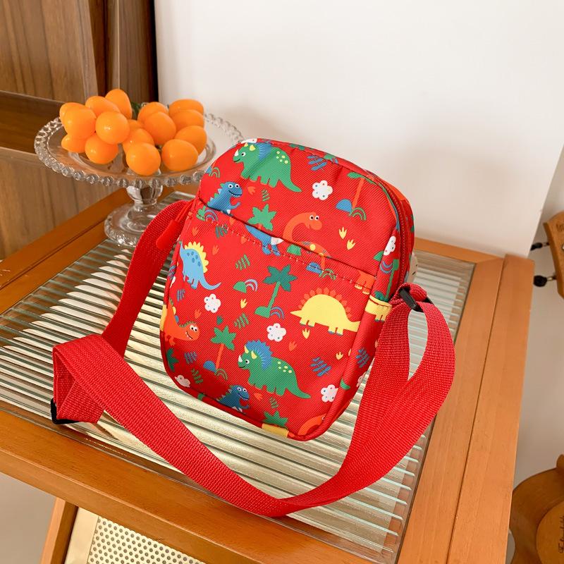 New dinosaur printed messenger mobile phone bag cartoon cute storage small bag casual out color shoulder messenger bag