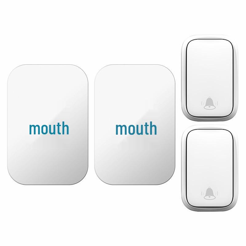 Battery-Free Smart Wireless Doorbell with Call Button - Self-Powered Two-to-Two System White белый