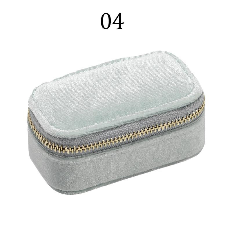 Mini Ring Box Travel Jewelry Box Ring Zipper Velvet Storage Case Jewel Packaging Earrings Necklace Organizer Storage Box Trip