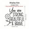 BRUP Affirmation Cards"You Are Strong Beautiful Brave"English Mirror Stickers For Bedroom Cloakroom Window Decoration Wall