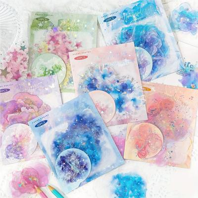 2 Csomag Színes Sorozat Dekoratív Matrica Vízfesték Fóliabélyegzés Kollázs Scrapbooking Címke DIY Napló Napló Tervező