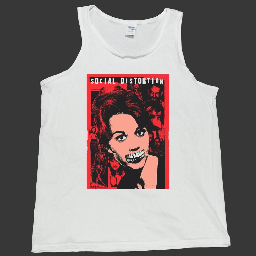 

Social Distortion Hardcore Punk Rock T-SHIRT vest top unisex white S-4XL L