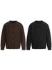 11KN Unisex Retro Cable Knit Cardigan: Skin-Friendly Blended Yarn, Button-Up Sweater
