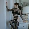 Sexy lingerie women's sexy seduction empty suspender stockings seduction net stockings leggings women