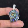 Abalone Shell In Ammonite Fossil Pendant Gemstone Pendant Handmade Jewelry 925 Sterling Silver Pendant Birthstone Pendant Anniversary Gifts