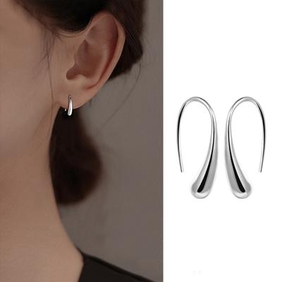 1 Paar Hängeohrringe für Damen, Edelstahl, poliertes Kupfer, einfarbig, ausgehöhlt, Wassertropfenform, antiallergischer Ohrbügel, leichter Ohrschmuck