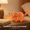 Cat Figurine with Woven Body Handmade Decoration Elegant for Desk, Collectors