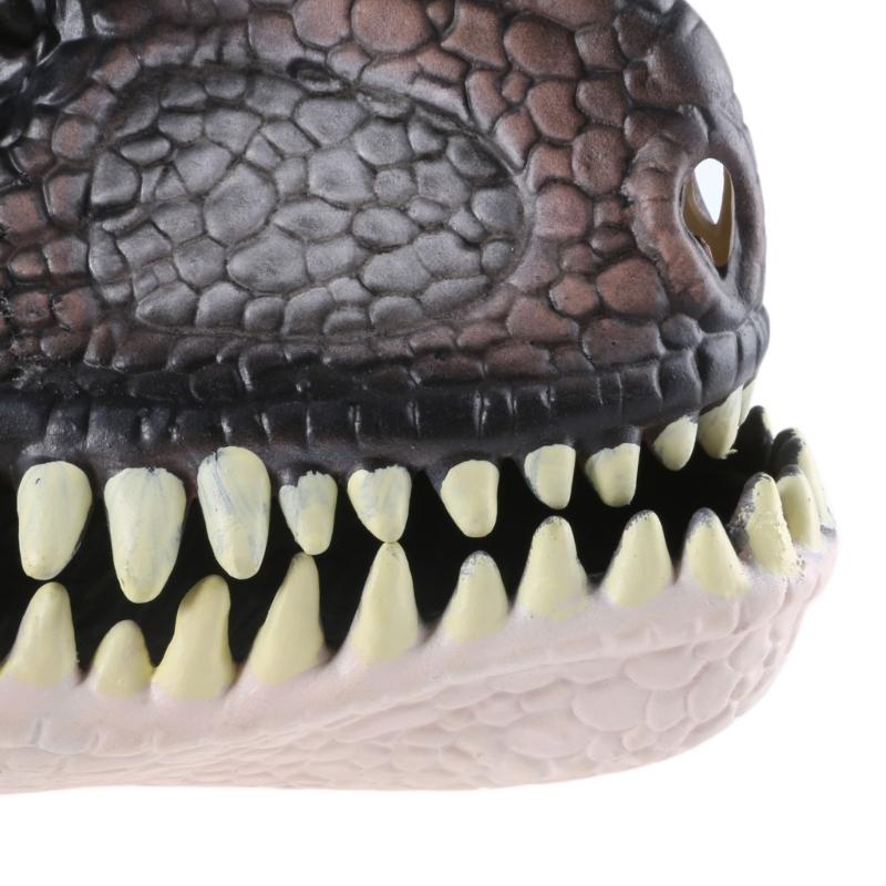 Jurassic Dinosaur Mask with Opening Jaws Eyes & Adjustable for Head Strap for Adult & Kids Nose Opening for Visibility