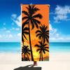 Tropical Sunset Palm Tree Ocean Print Beach Towel,absorbent fabric for beach vacations,resort stays,lake trips outdoor picnics