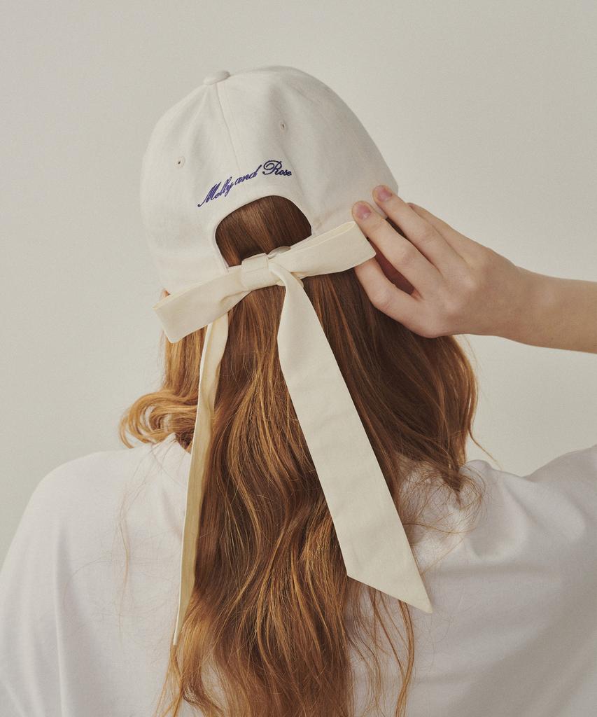 MELLY&ROSE Rose Ribbon Ball Cap (315353)_White