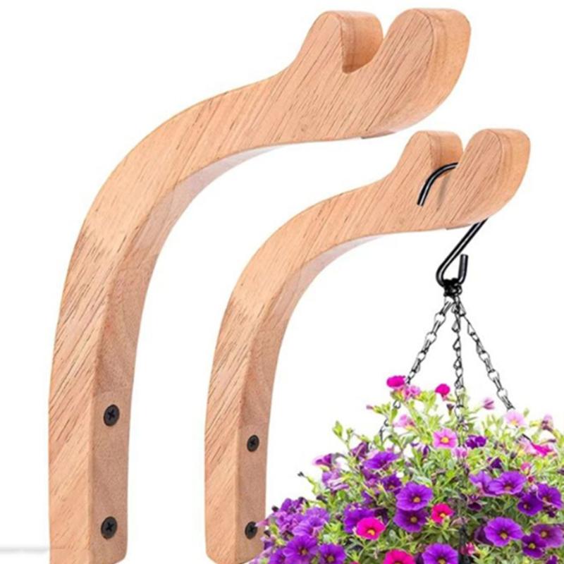 Stylish Rubber Wood Plant Hook for Wall Decoration in Living Room Balcony Cafe Enhancing Artistic Atmospheres for Decoration