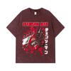 275 GSM Washed T-shirts 100% Cotton Chainsaw Man V47 Denji Print Unisex Heavy Cotton T Shirt