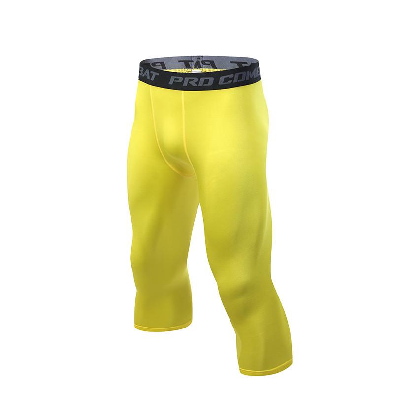 Quick-Dry High-Elastic Cropped Sports Leggings, Available In 9 Colors, Ideal for Fitness, Outdoor Training, and Basketball, Sweat-Absorbing Design.