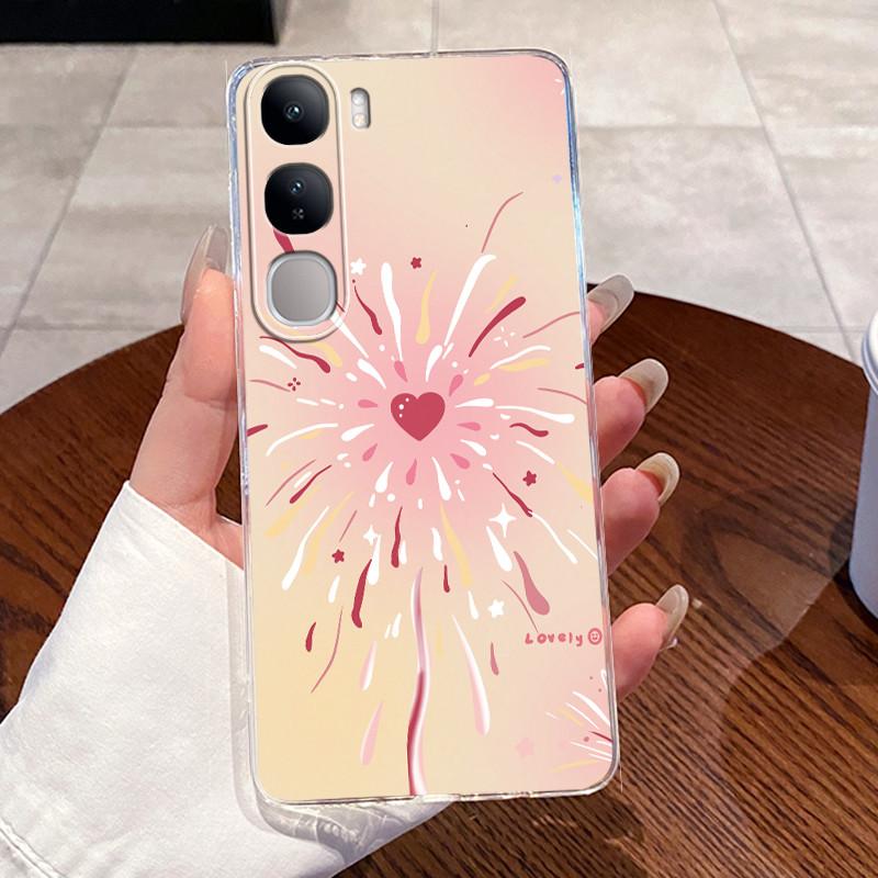 For Vivo V40 Lite (IDN) V2417 Soft TPU Back Cover For Vivo Y200 4G Cases For Vivo Y300 Clear Silicone Cute Rabbit Cat Phone Case