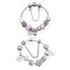 Yousheng Women Bangle Multi Flower Clover Pendant Secure Closure Rhinestone Decor Alloy Adjustable Bracelet Prom Dating Work Wrist Jewelry