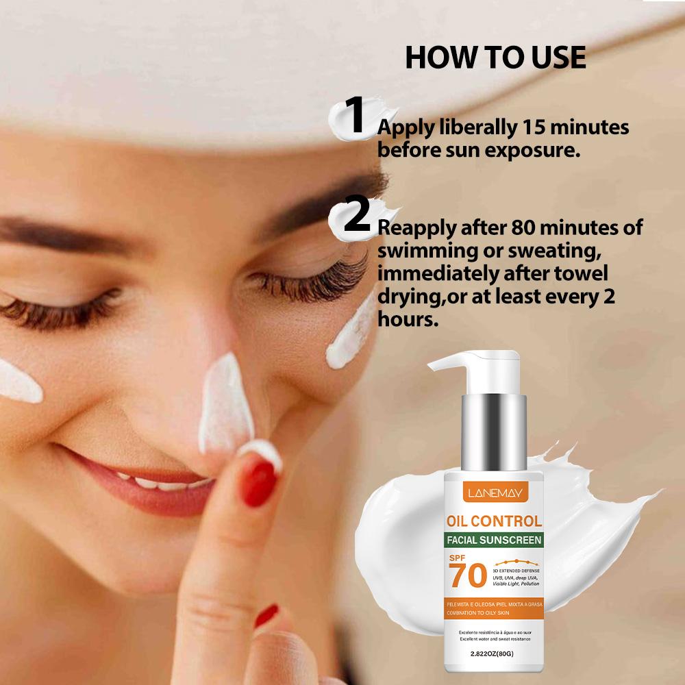 Facial Sunscreen-Sun Protection Against Aging-12 Hours Of Active Oil Control-Suitable For All Skin Types, 80g