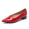 958-24DX Women's Plus Size Pointed Toe Low-Cut Chunky Heel Shoes