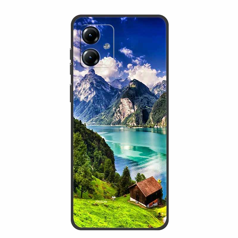 For Motorola Moto G84 5G Case Silicone Soft Wolf Lions Cat Black Bumper Funda Coque for Motorola Moto G54 5G TPU Protective Bag