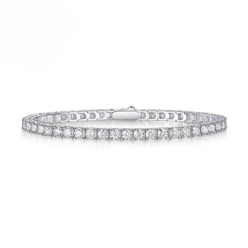 Stacked Bracelet Bracelet Women'S 925 Silver-Plated 18K Gold Design Light Luxury Moissanite Tennis Bracelet