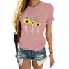 Hope Faith Love Sunflower 3D Printed Women's Short Sleeve Round Neck Summer T-shirt