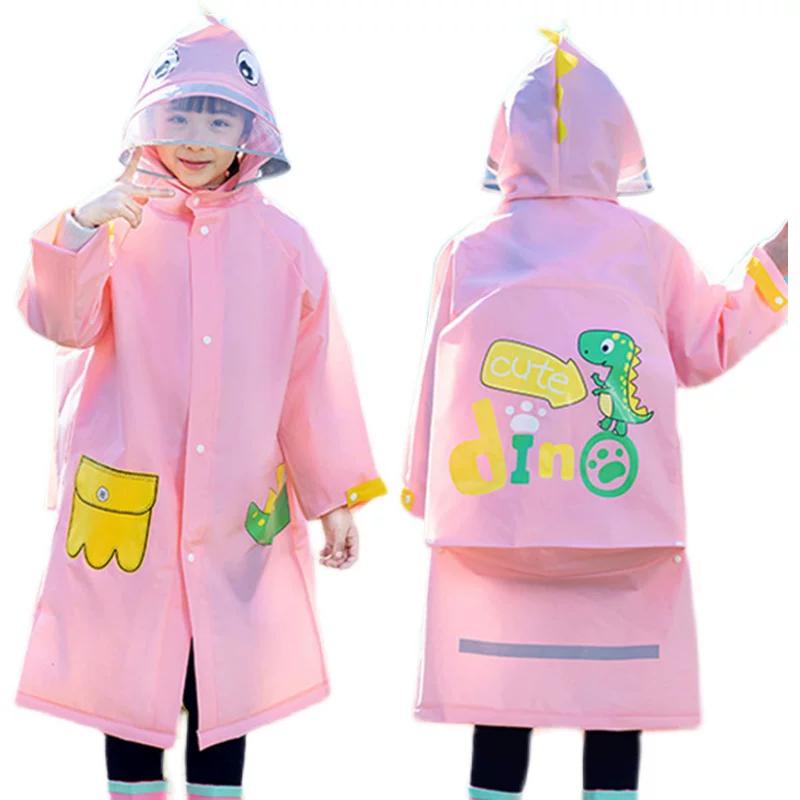 Cartoon for Children and Kids Transparent Big Brim Raincoat Single