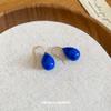 New Blue Oil Drop Ear Hook Retro Niche Design Earrings Light Luxury High-end Commuter Earrings Wholesale