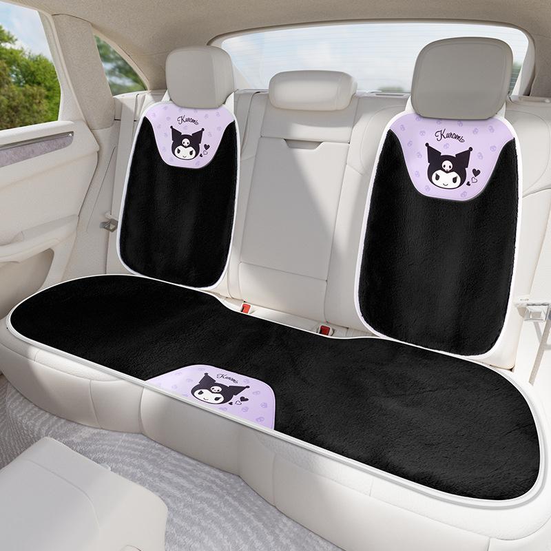 Kuromi Universal Seat Covers Single Piece Rear Car Seat Cushion Sweat Absorbing Plush Material Suitable for All Seasons