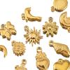 2pcs Stainless Steel Gold Plated Ocean Star Flower Shell Moon Charms for DIY Boho Earring Jewelry Material Making Pendant Supply