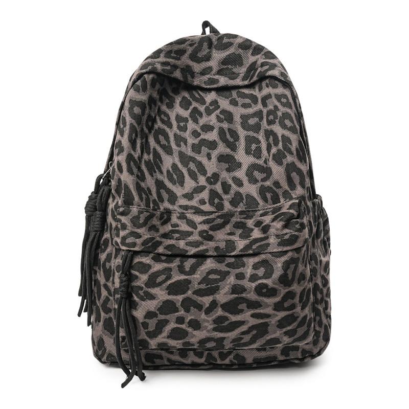 New Fashionable Leopard Print Backpack for Women, Versatile Casual Travel Backpack, Spicy Girl Style Backpack, Instagram Niche