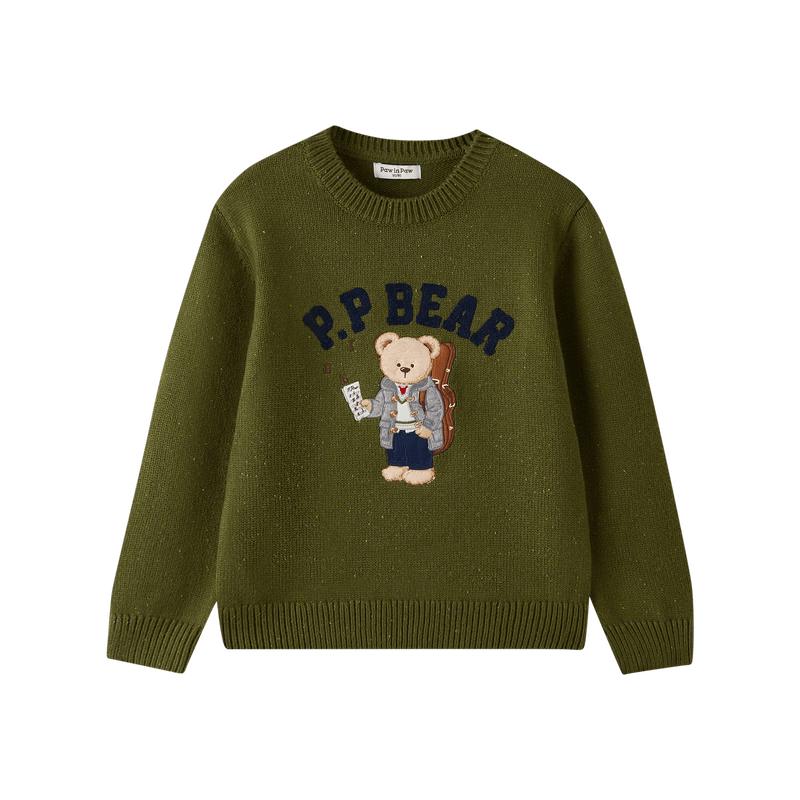 PawinPaw Kids' Cartoon Bear Pullover Sweater