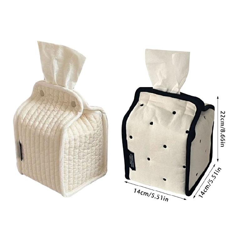Striped Cotton Standing Tissue Dispenser Easy Cleaning Designs Space Saving Storage Solution for Countertops