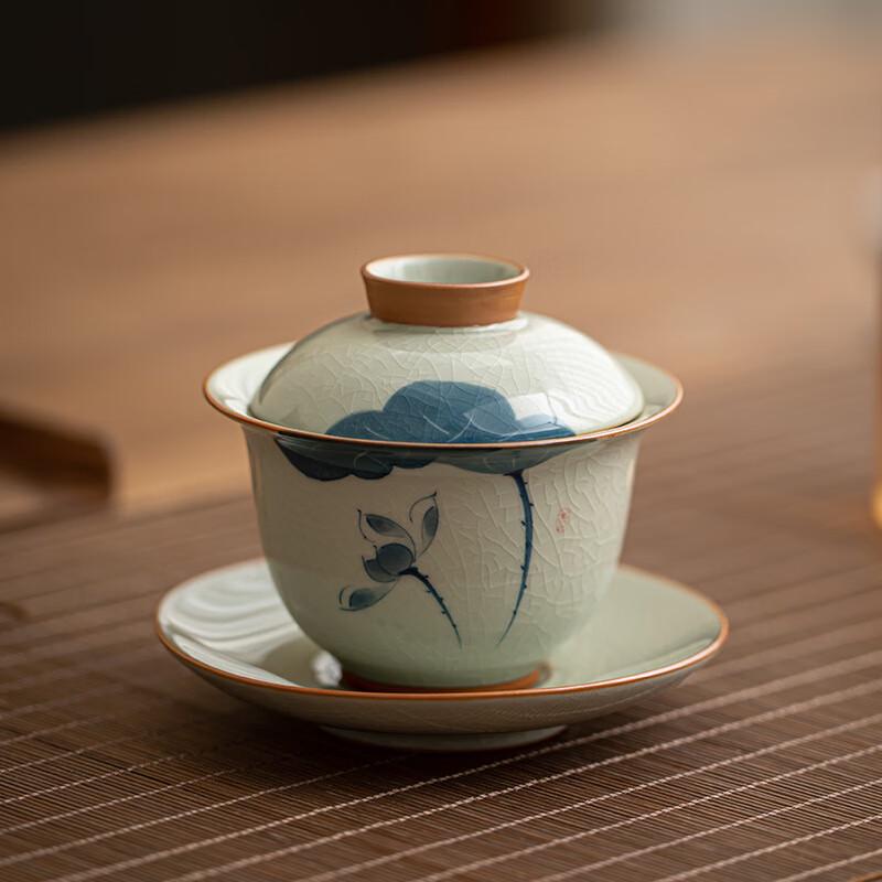 Traditional Chinese Ceramic Gaiwan Tea Bowl