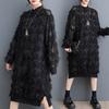 Robe d'été grande taille pour femmes, nouveau Style, manches longues, col rond, motif Floral, ample, basique, noir, 2023