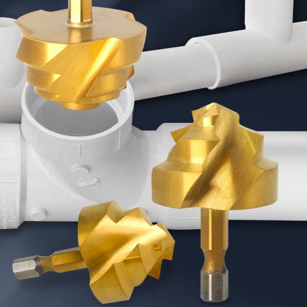 

Titanium Plated PPR Lifting Drill Bit Hexagon Shank Hole Opener High Quality Step Drill 6PCS